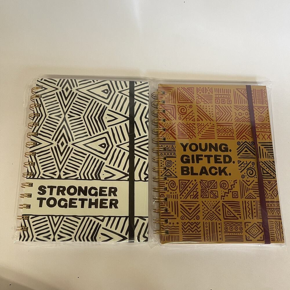 2 Black Lives Matter, 6x8” Notebooks 100 Pages, Abstract patterns White & Brown